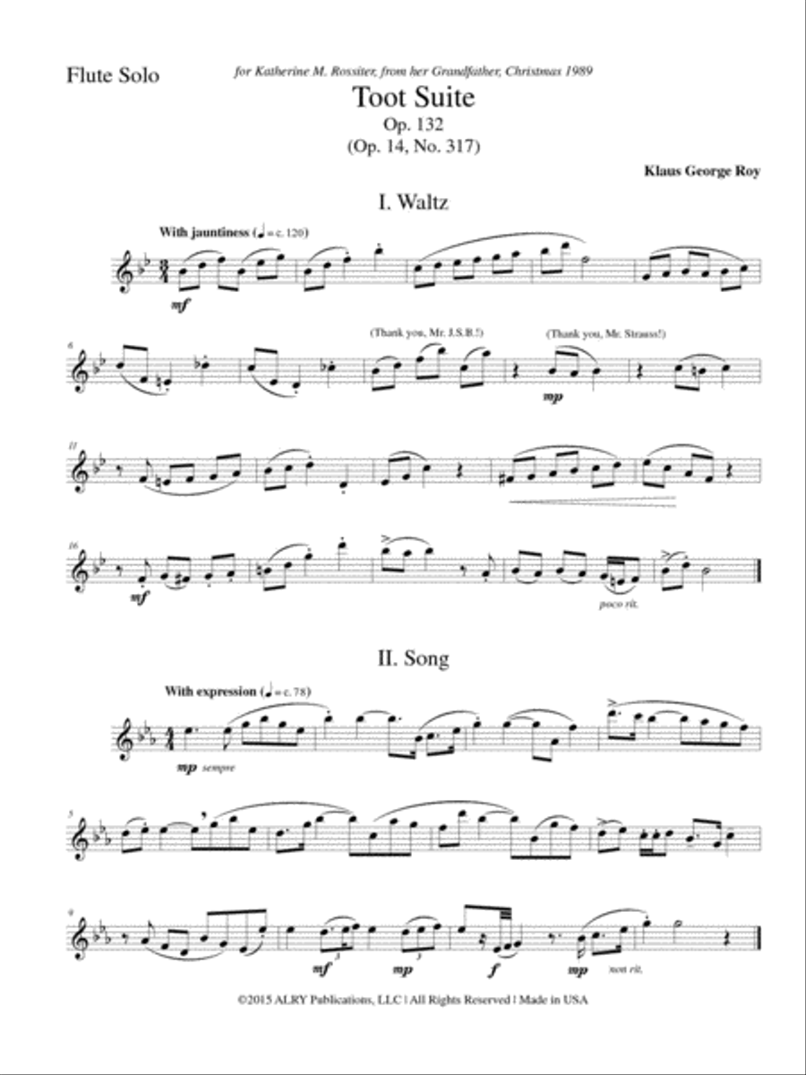 Three Dance Pieces and Toot Suite for Solo Flute Flute Solo scores gallery preview page 3