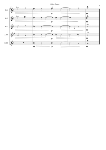 O Vos Omnes arranged for flute quintet image number null