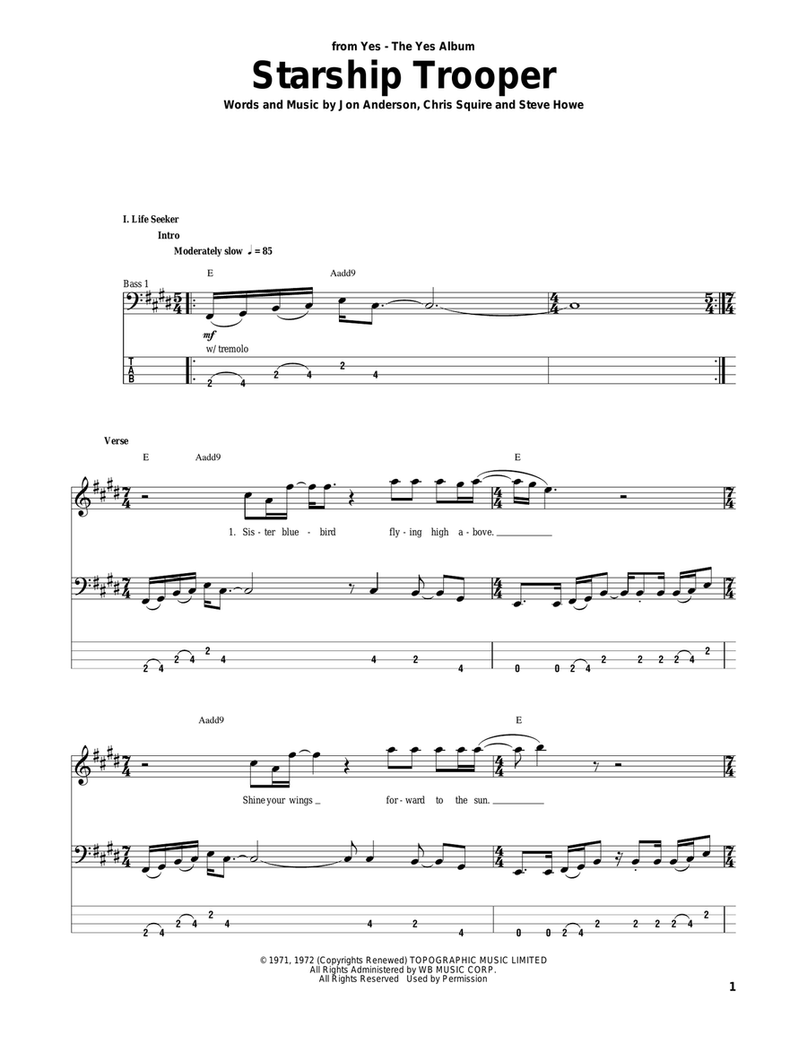 Starship Trooper Acoustic Guitar scores gallery preview page 1