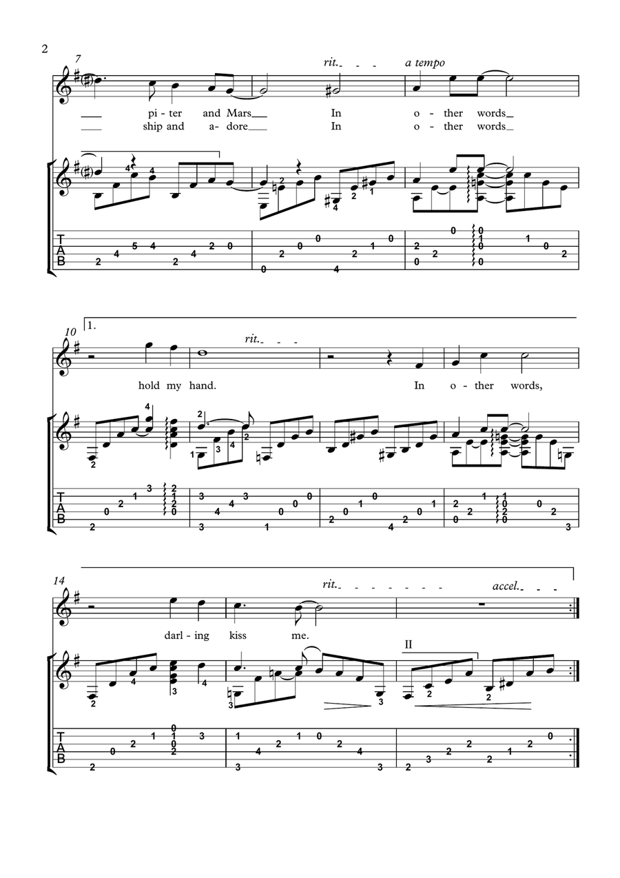 Fly Me To The Moon (In Other Words) Acoustic Guitar scores gallery preview page 2