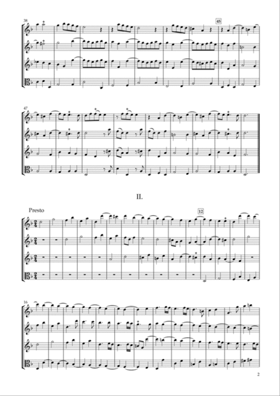 Sonata Op.34-5 for Three Violins & Viola String Duet scores gallery preview page 2