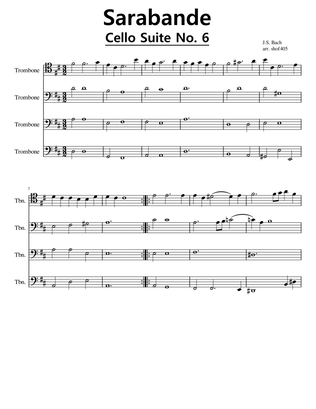 Bach Cello Suite 6 - Sarabande for 4 trombones