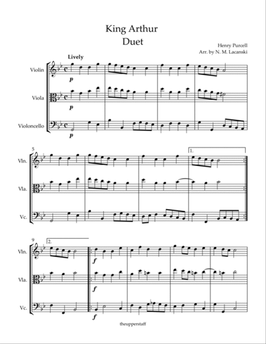 King Arthur Duet String Trio scores gallery preview page 2
