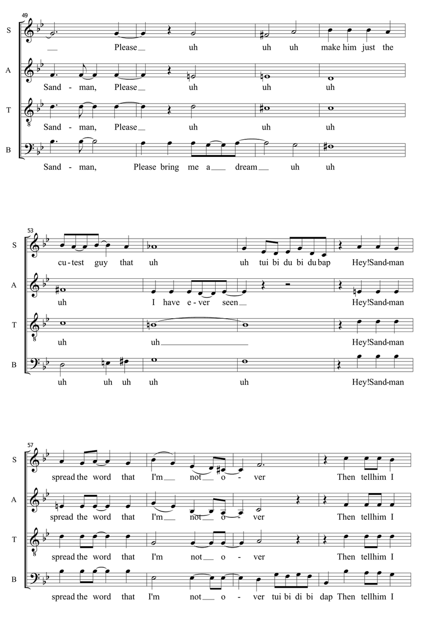 Mister Sandman 4-Part scores gallery preview page 5