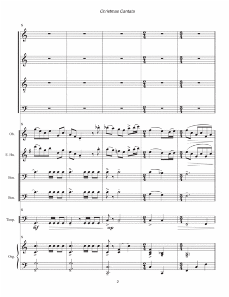 Christmas Cantata (2001) for SATB chorus, oboe, English horn, 2 bassoons, timpani and organ 4-Part scores gallery preview page 5