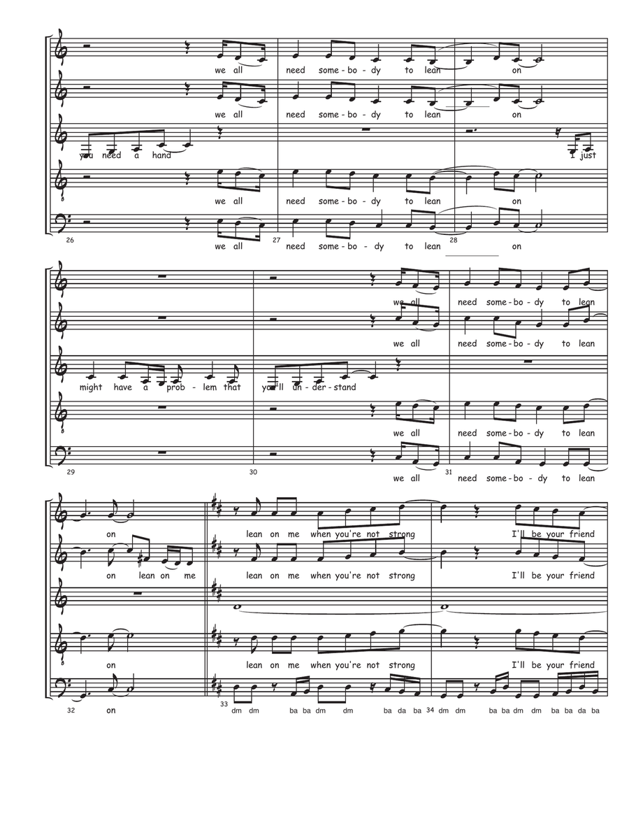 Lean On Me Lean On Me 4-Part scores gallery preview page 4