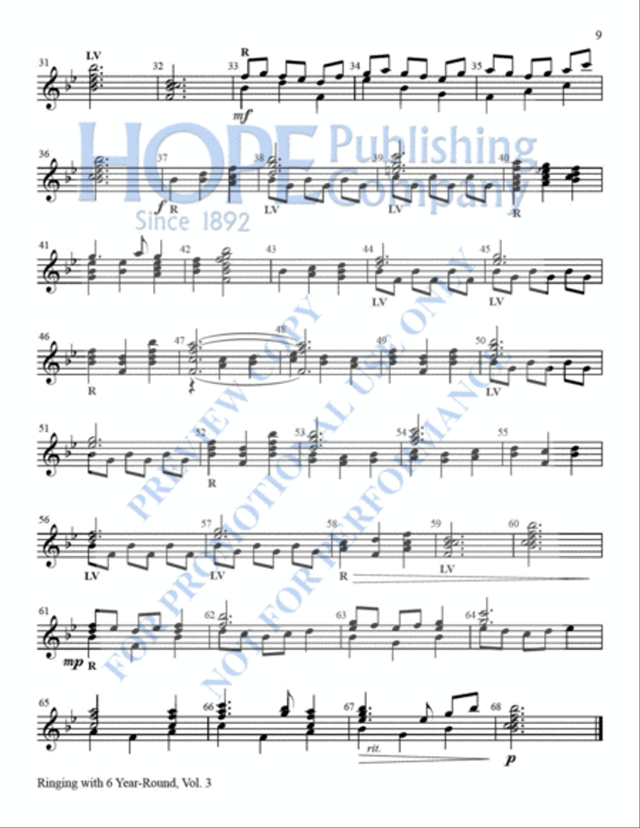 Ring With 6 Year-Round, Vol. 3 Handbell Choir scores gallery preview page 10