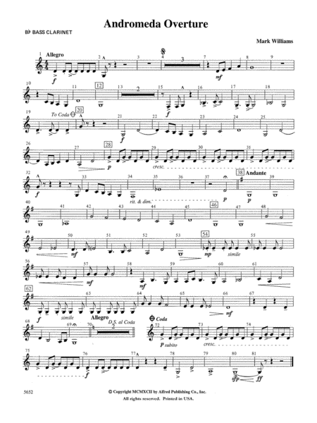 Andromeda Overture: B-flat Bass Clarinet
