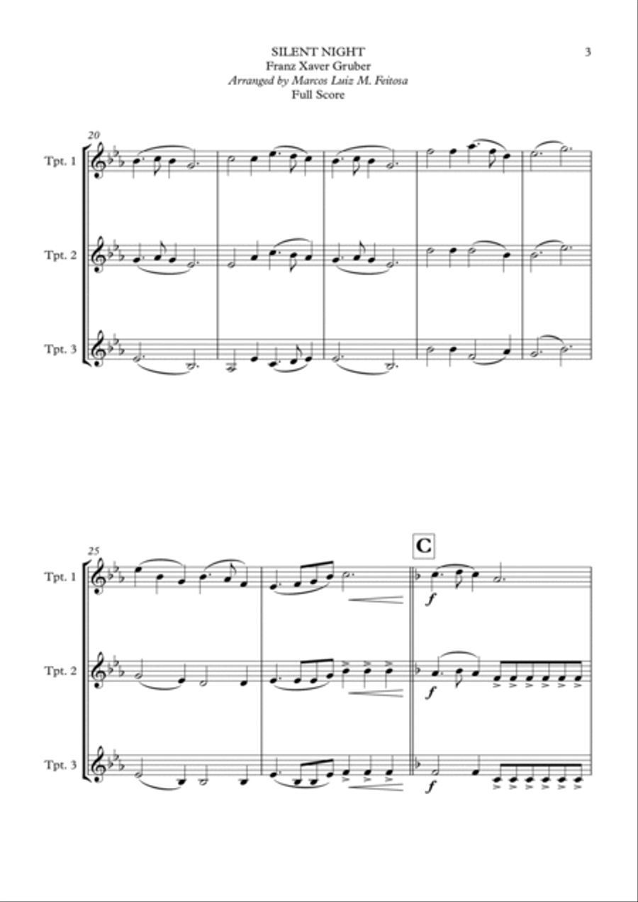 Silent Night - Trumpet Trio Trumpet Trio scores gallery preview page 5