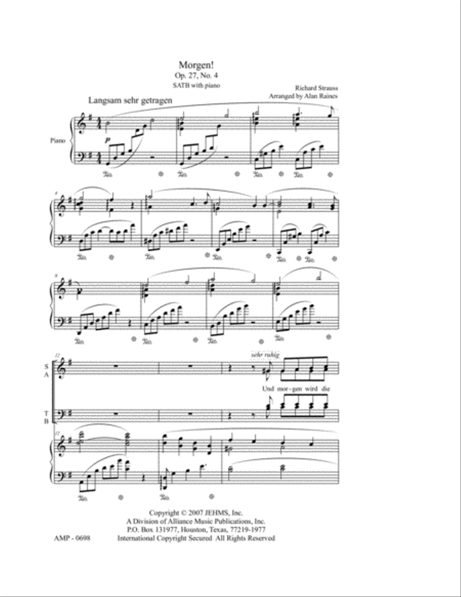 Morgen! 4-Part scores gallery preview page 2