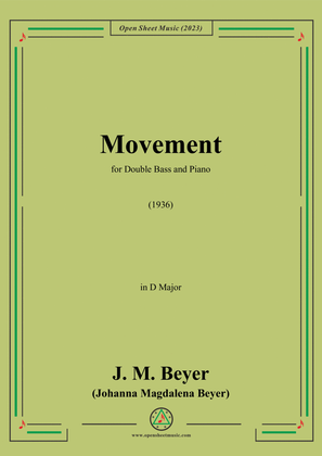 Book cover for J. M. Beyer-Movement for Double Bass and Piano(1936),in D Major