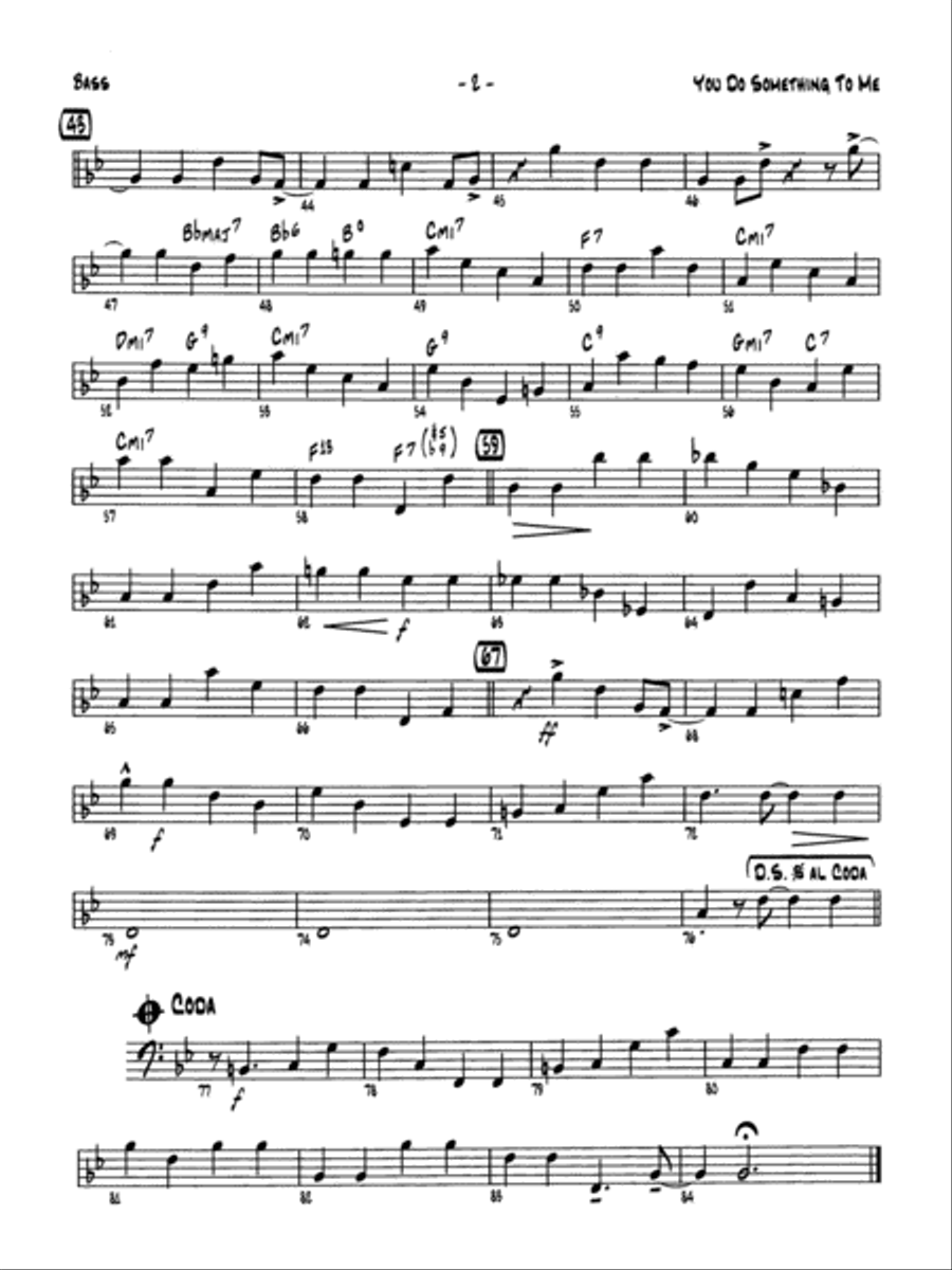 You Do Something to Me: String Bass Jazz Ensemble scores gallery preview page 2
