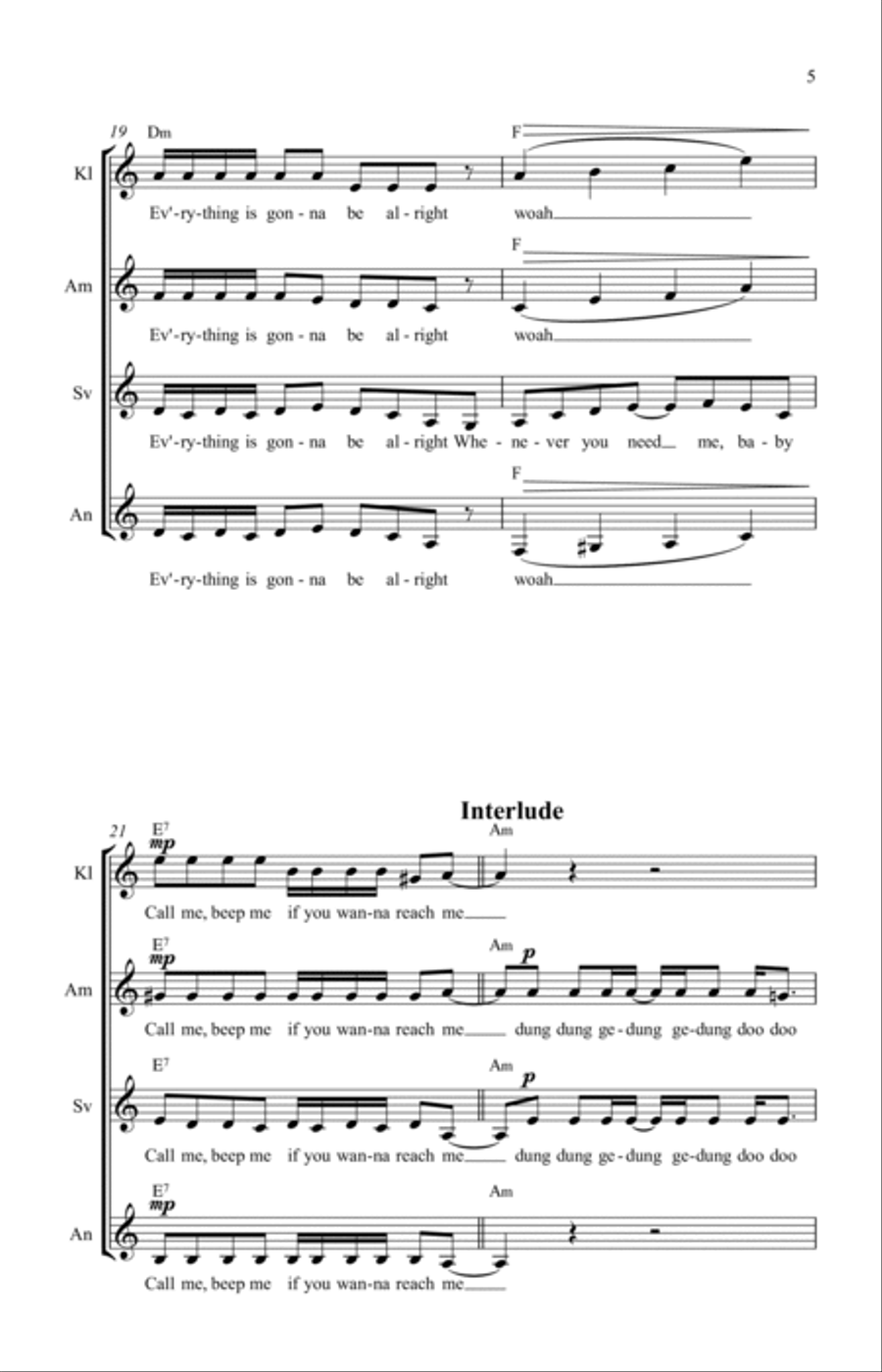 Call Me Beep Me SSAA scores gallery preview page 6