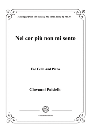 Paisiello-Nel cor più non mi sento,for Cello and Piano