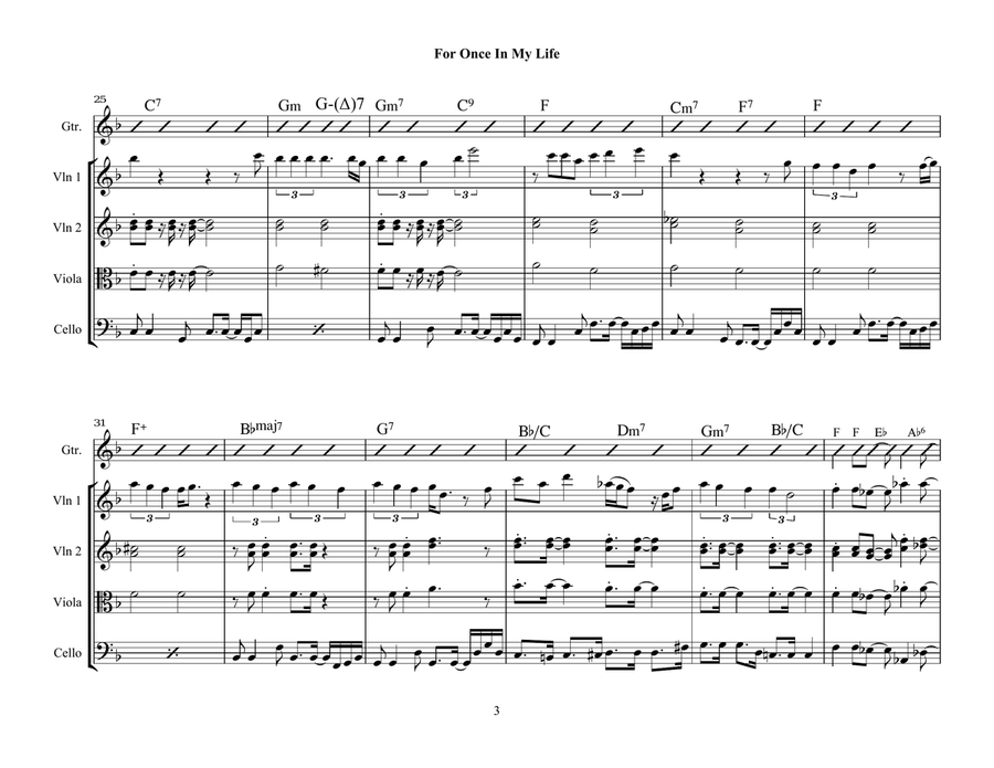 For Once In My Life Chamber Orchestra scores gallery preview page 3