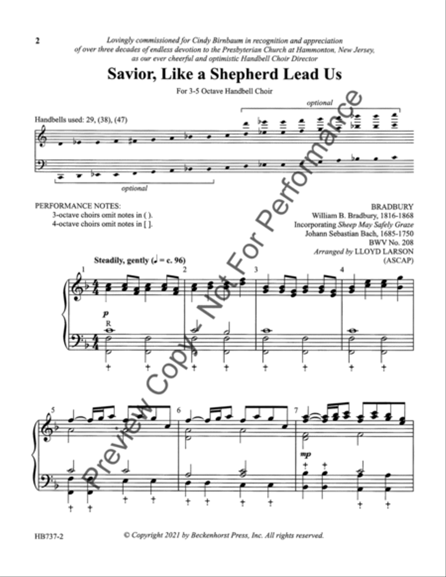 Savior, Like a Shepherd Lead Us - Larson 5-Octaves scores gallery preview page 3