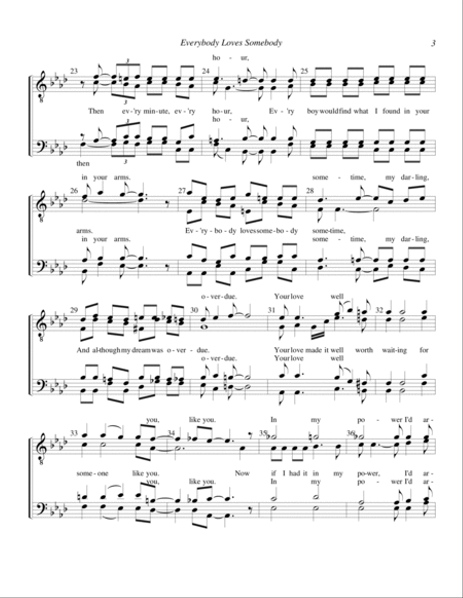 Everybody Loves Somebody TTBB scores gallery preview page 3