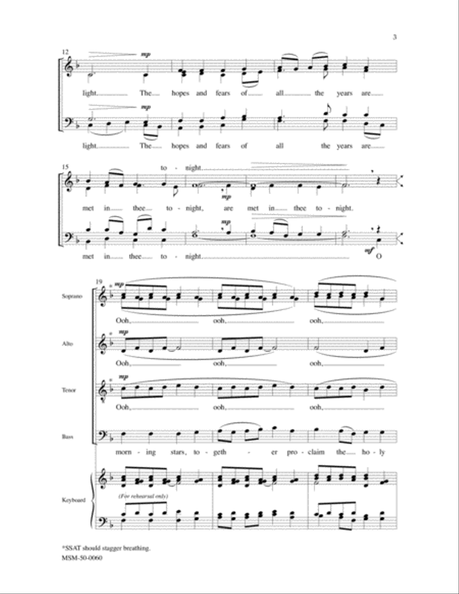 O Little Town of Bethlehem SSATB scores gallery preview page 3