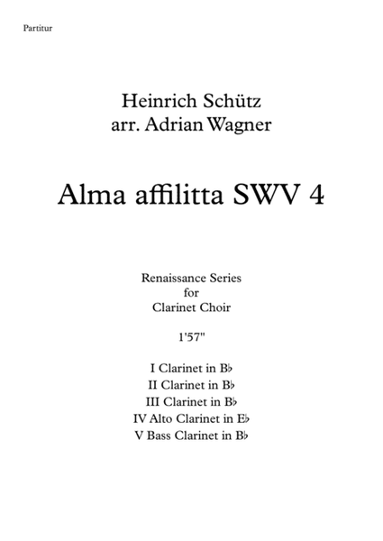 Alma affilitta SWV 4 (Heinrich Schütz) Clarinet Choir arr. Adrian Wagner image number null