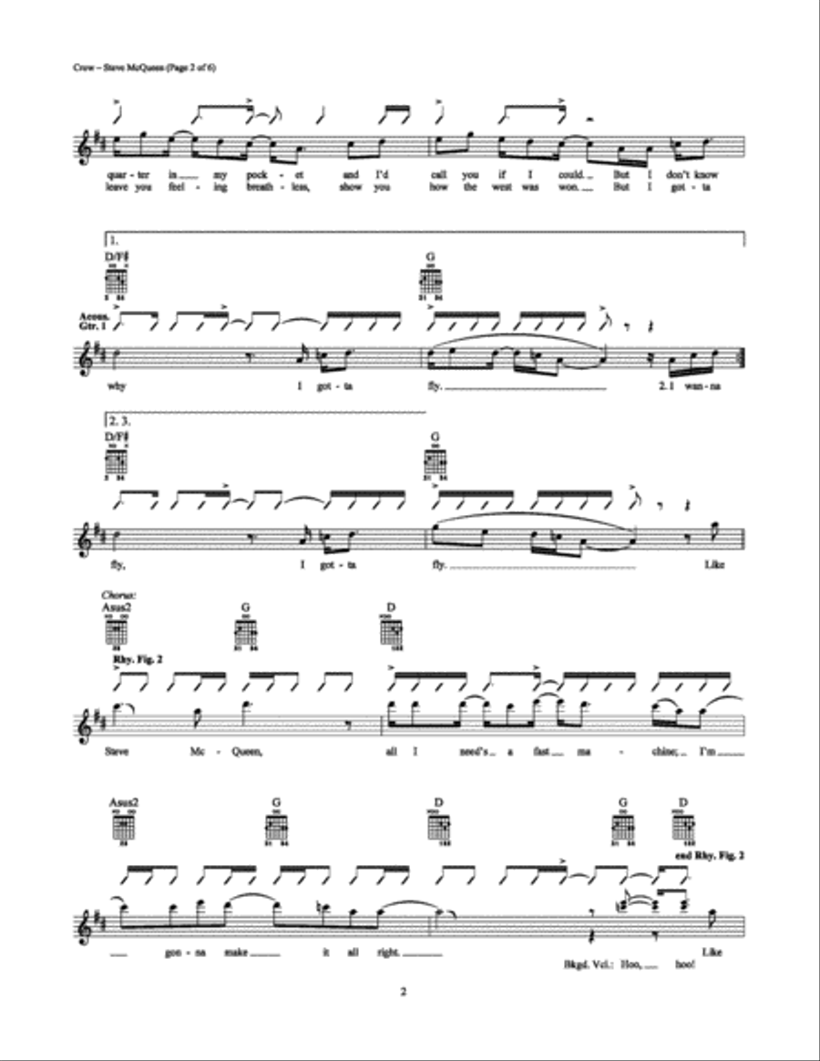 Steve McQueen Electric Guitar scores gallery preview page 2