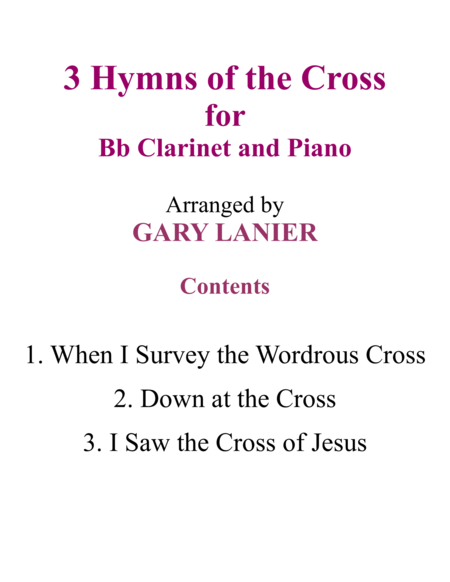 Gary Lanier: 3 HYMNS of THE CROSS (Duets for Bb Clarinet & Piano) image number null