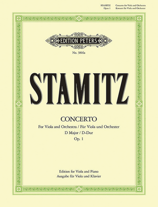Book cover for Viola Concerto in D Op. 1 (Edition for Viola and Piano)