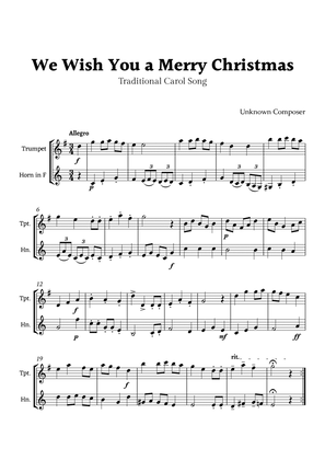 We Wish you a Merry Christmas for Trumpet and French Horn Duet