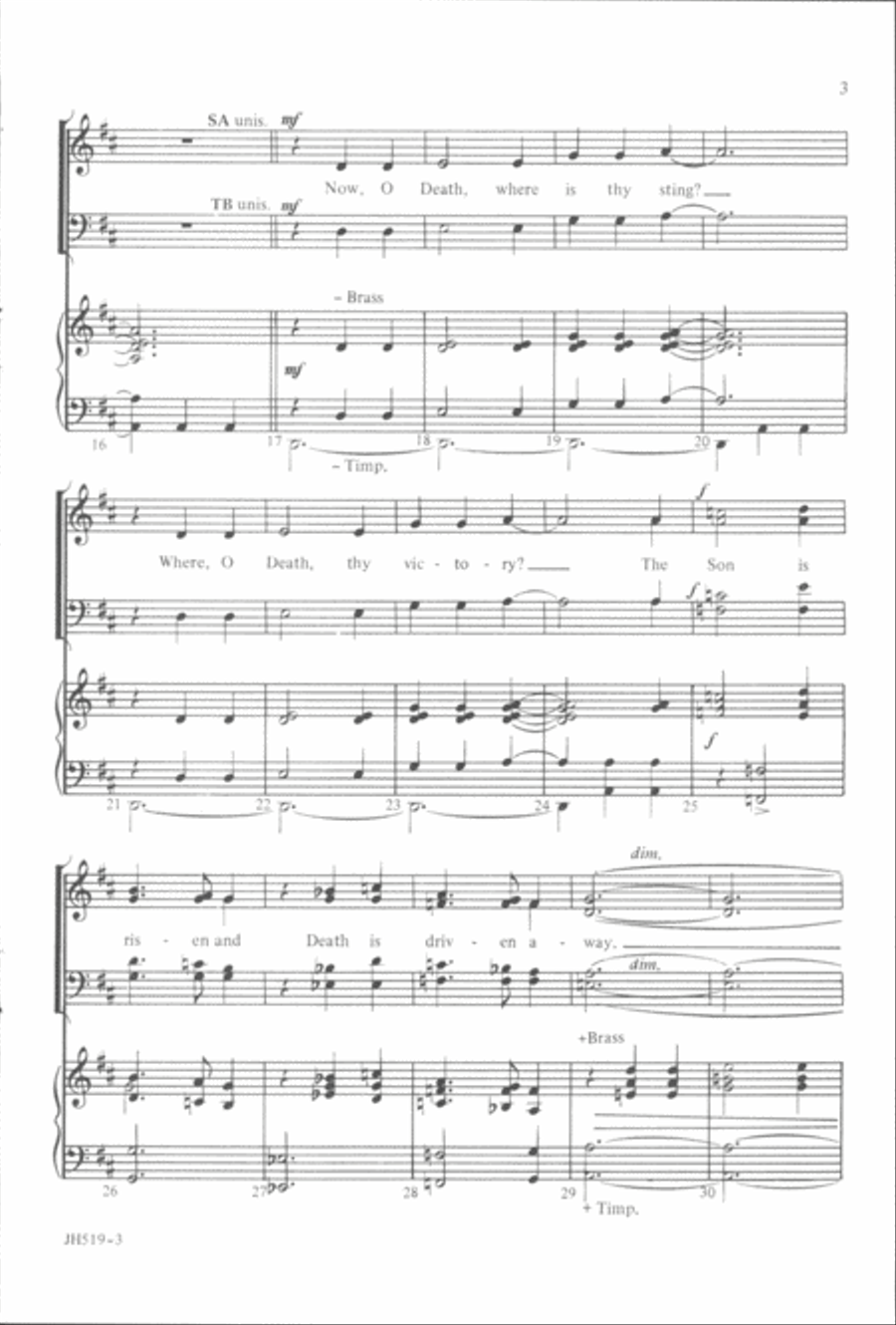 Now, O Death, Where Is Thy Sting? 4-Part scores gallery preview page 3
