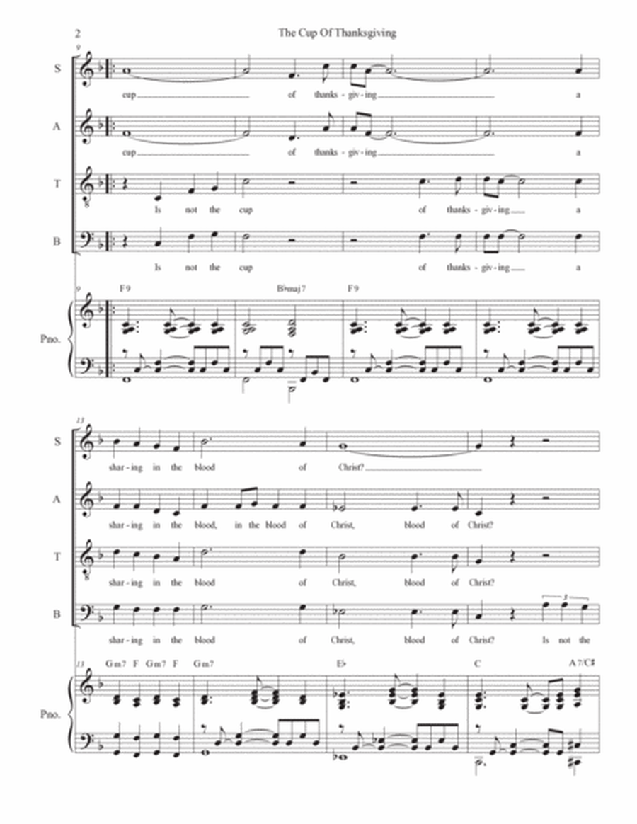 The Cup Of Thanksgiving (SATB) image number null
