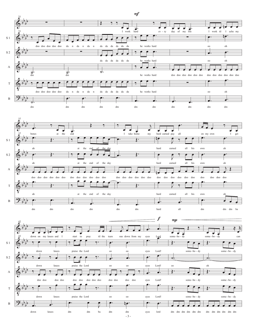 Somebody To Love 4-Part scores gallery preview page 3