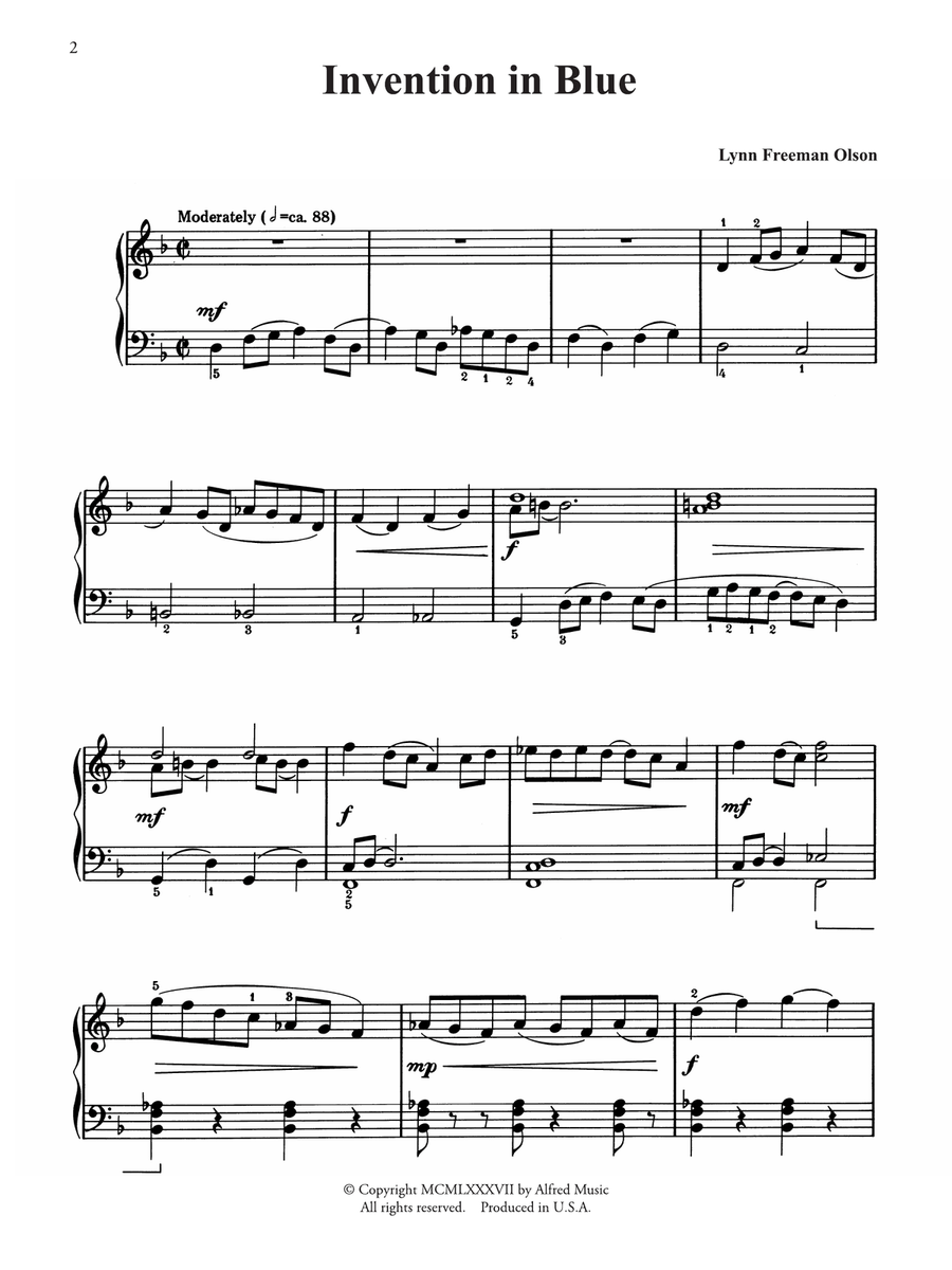 Invention in Blue - Piano Solo Piano Solo scores gallery preview page 1