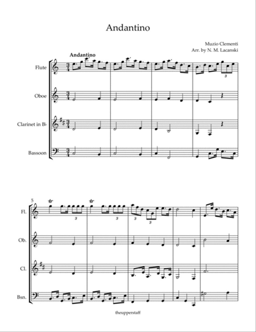 Andantino Woodwind Quartet scores gallery preview page 2