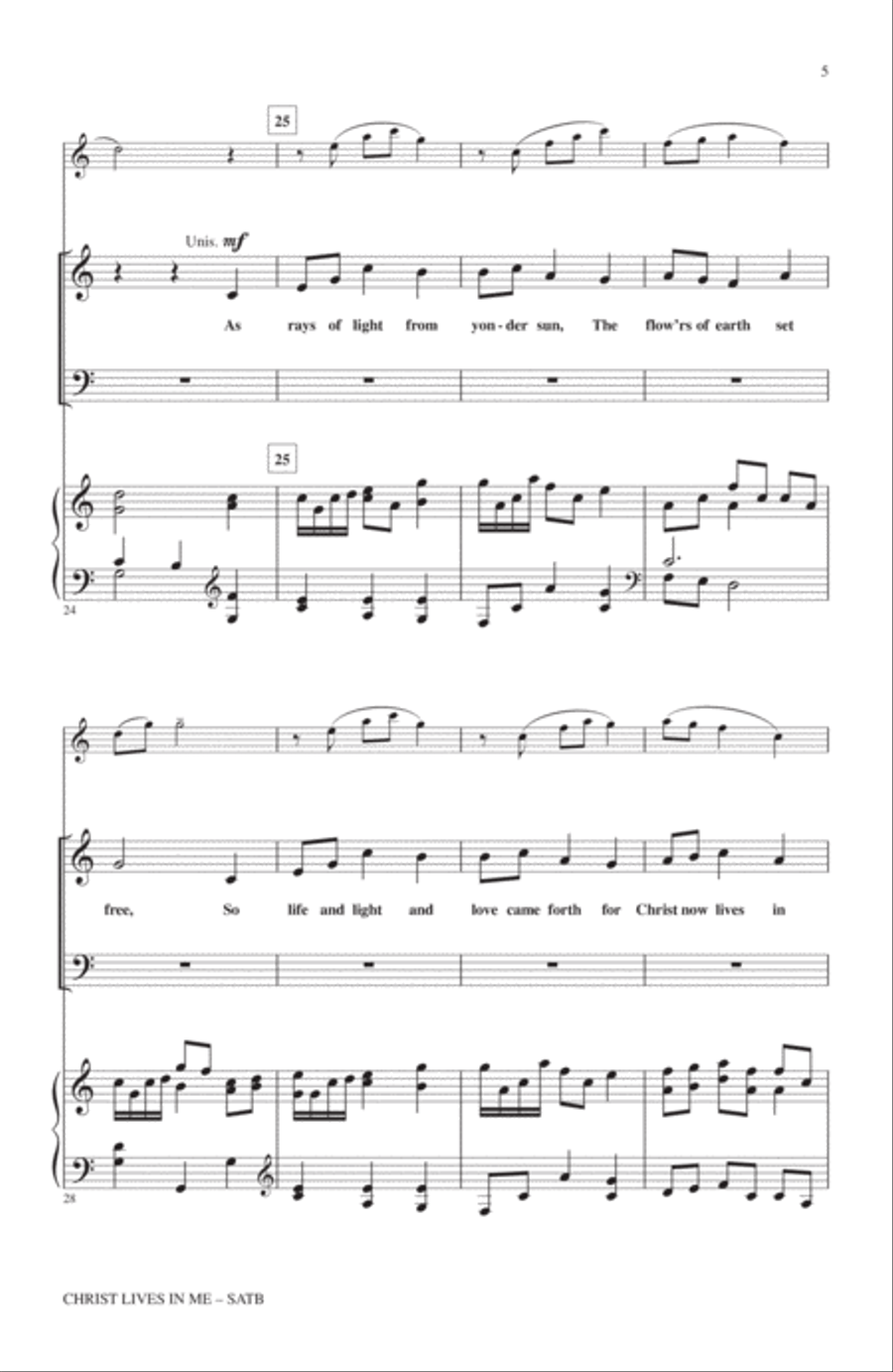 Christ Lives In Me 4-Part scores gallery preview page 4