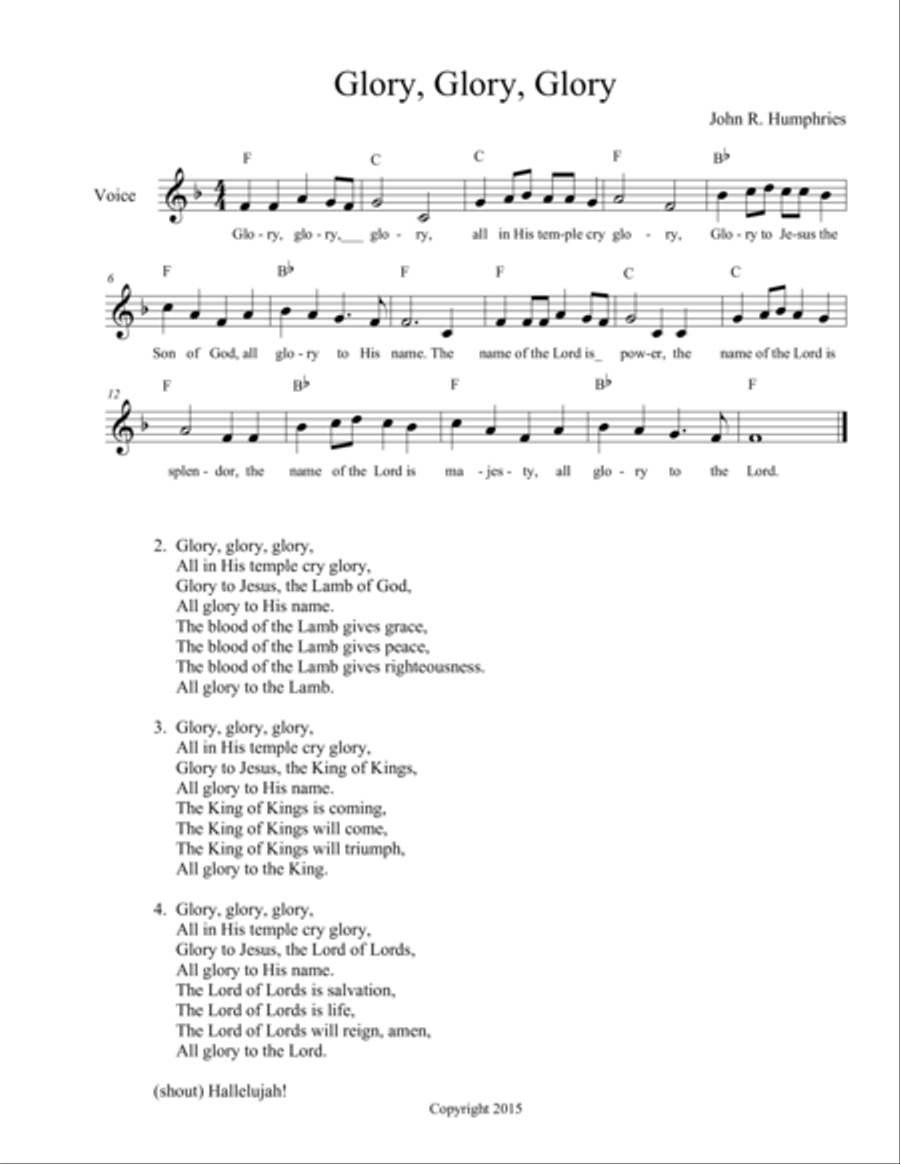Glory, Glory, Glory Guitar scores gallery preview page 1