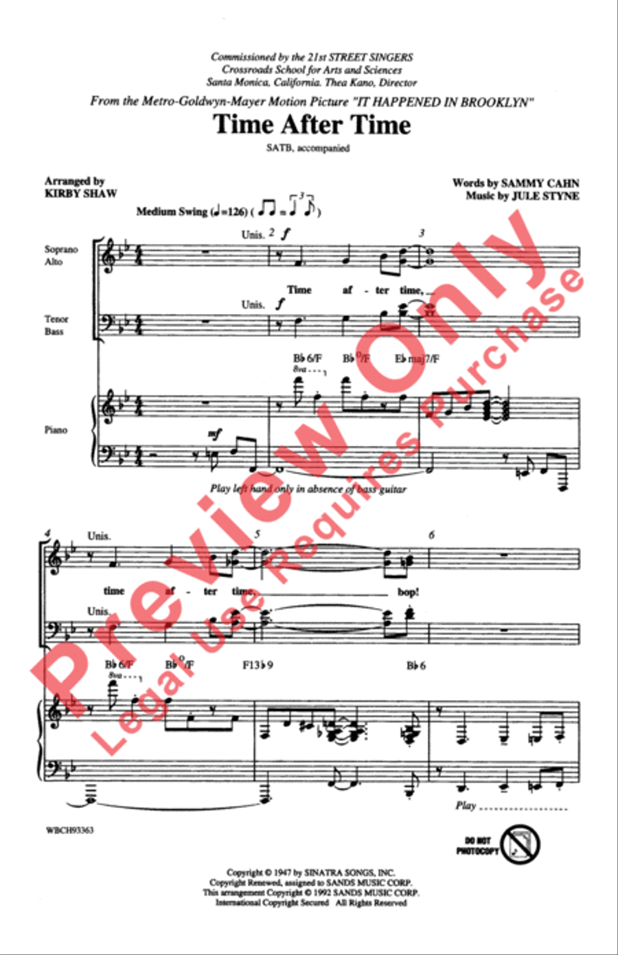 Time After Time 4-Part scores gallery preview page 2