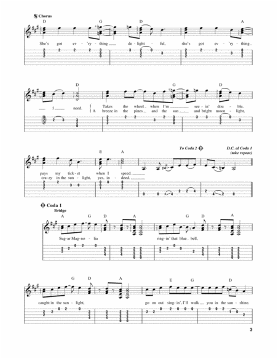 Sugar Magnolia Sugar Magnolia Acoustic Guitar scores gallery preview page 3