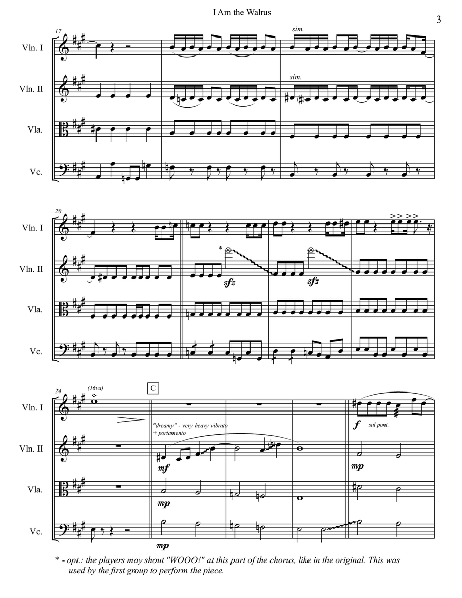I Am The Walrus String Quartet scores gallery preview page 3