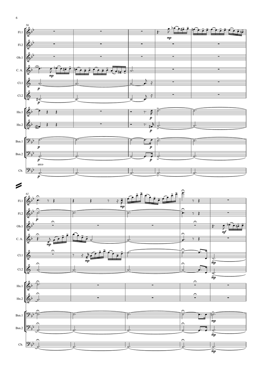 Albinoni: Adagio in G minor - symphonic wind dectet/bass Large Ensemble scores gallery preview page 6