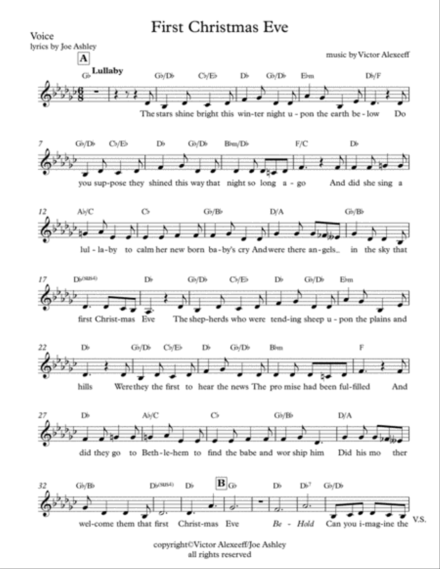 First Christmas Eve (instrumental in Gb) Piano, Vocal, Guitar scores gallery preview page 4