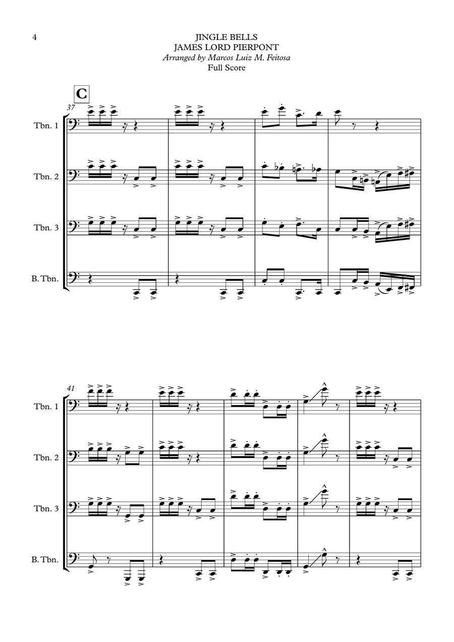 Christmas Song Collection (for Trombone Quartet) - BOOK ONE Brass Quartet scores gallery preview page 6