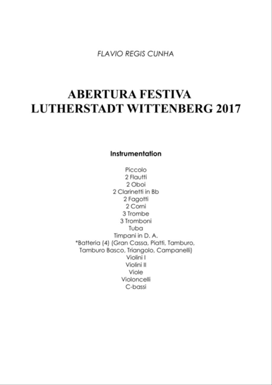 Festive Overture - Lutherstadt Wittenberg 2017 Full Orchestra scores gallery preview page 2