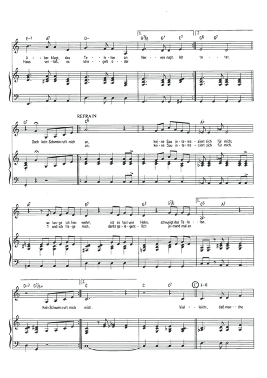 Kein Schwein ruft mich an Piano, Vocal scores gallery preview page 4