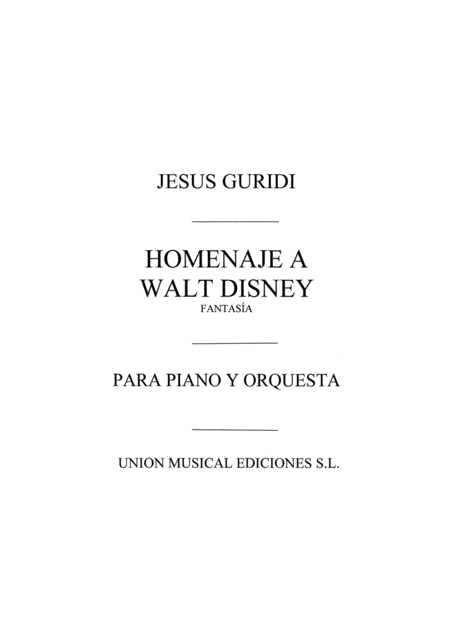 Guridi Homeaje De Walt Disney Two Pianos