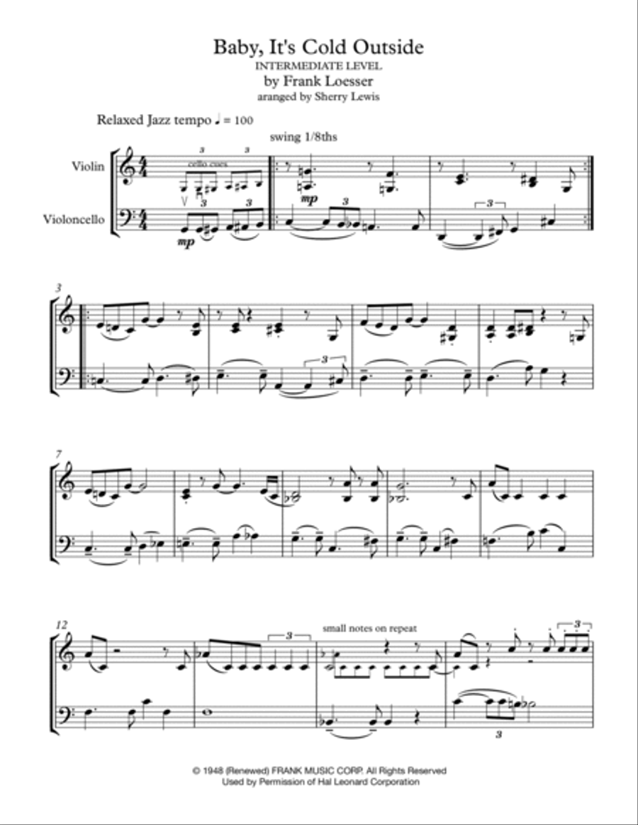 Baby, It's Cold Outside String Duet scores gallery preview page 4