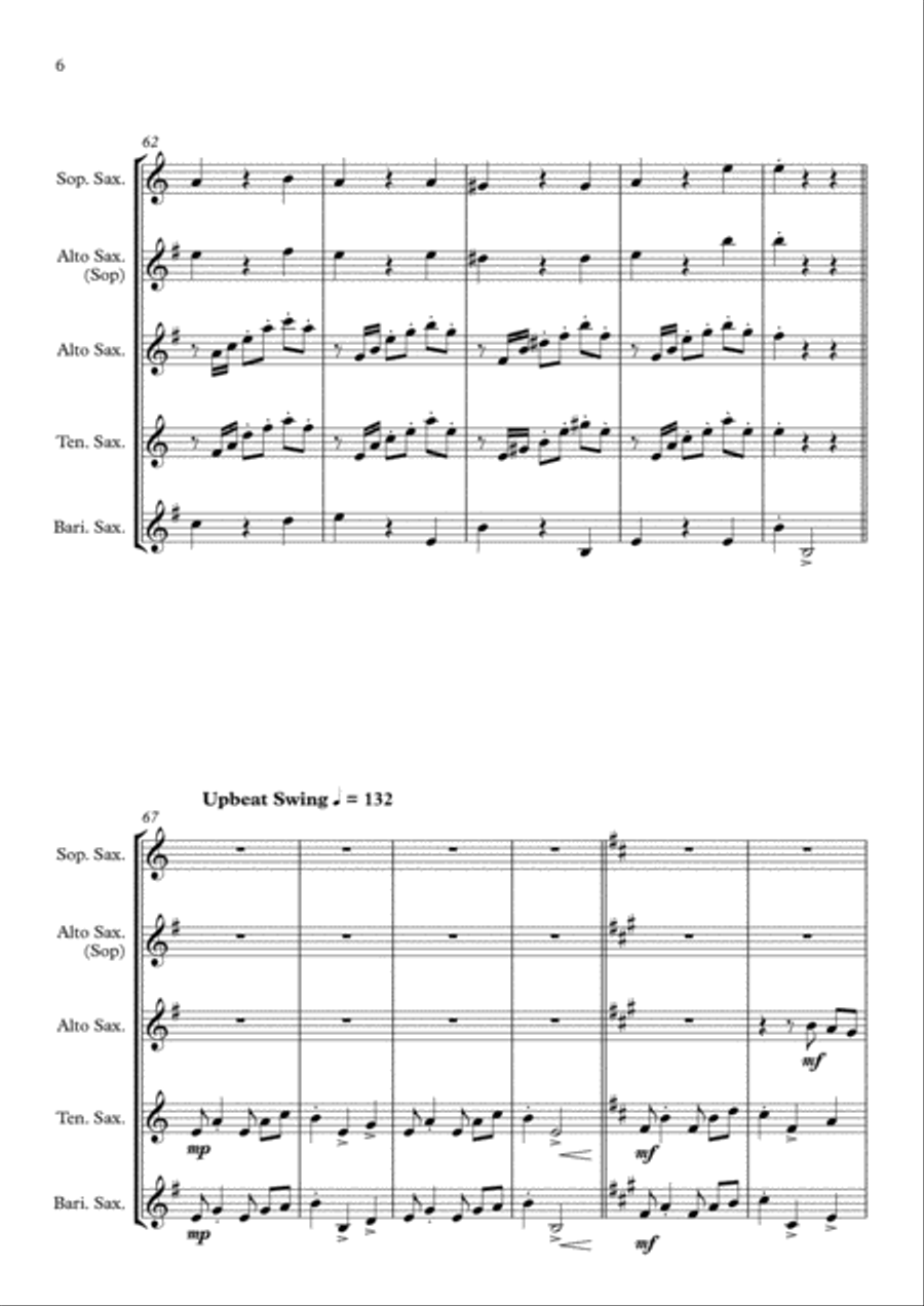The House of the Rising Sun - for Saxophone Quartet Saxophone Quartet scores gallery preview page 6