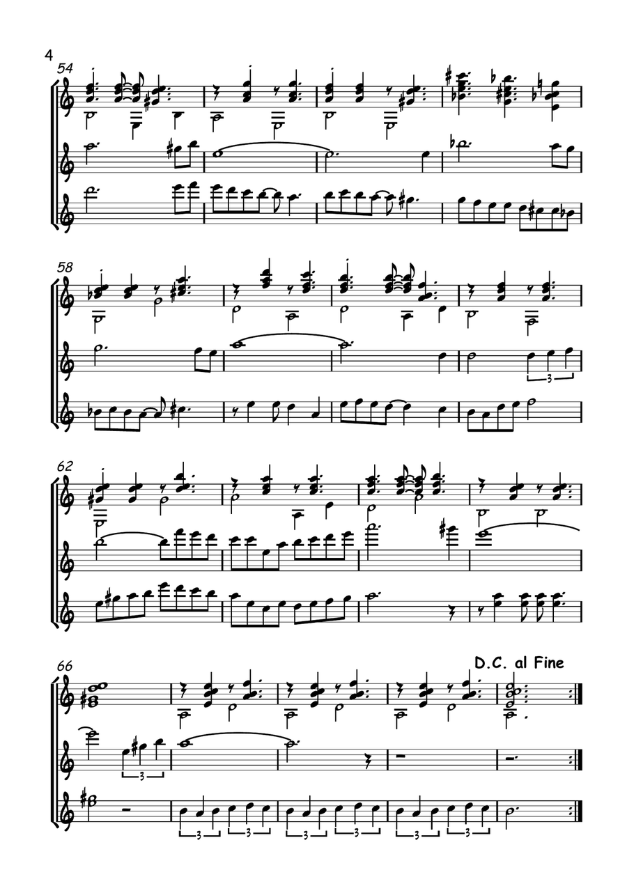 Manha do carnaval Guitar Trio ( score & parts ) Chamber Orchestra scores gallery preview page 4