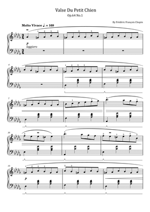Chopin - Waltz Op.64 No.1 - "Valse Du Petit Chien" "Minute Waltz" - Original With Fingered