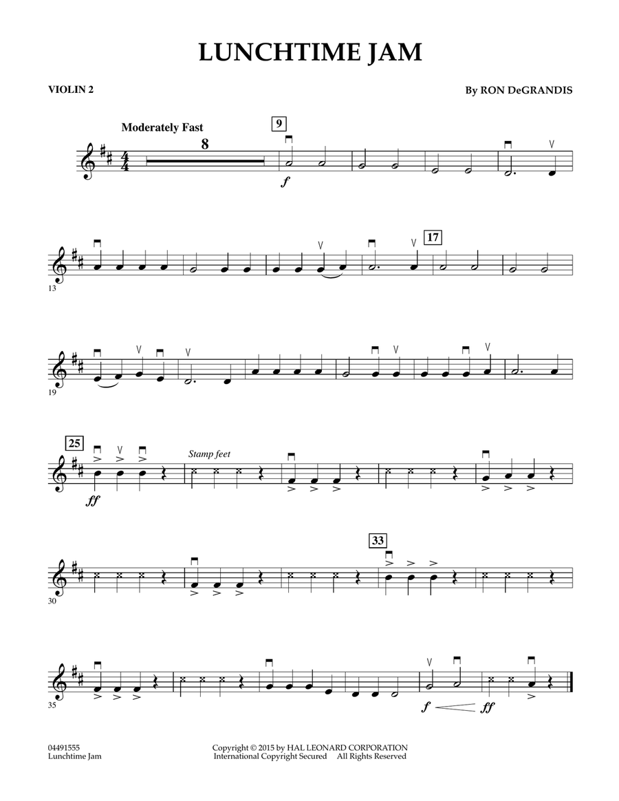 Lunchtime Jam - Violin 2 Orchestra scores gallery preview page 1