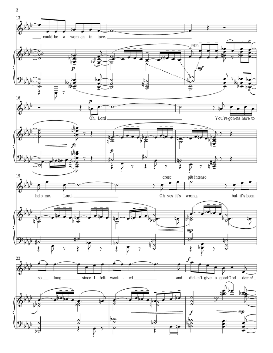 Just A Woman In Love Piano, Vocal scores gallery preview page 2