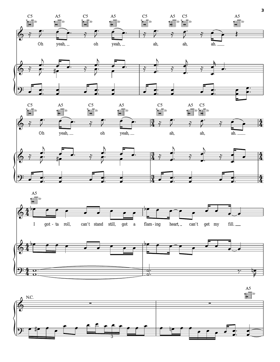 Black Dog Piano, Vocal, Guitar scores gallery preview page 3